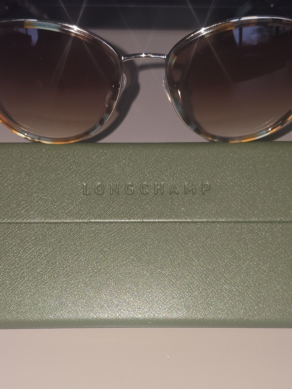 Longchamp LO170S 717 Round Tortoise Shell Sunglasses Brown Gradient Lens New